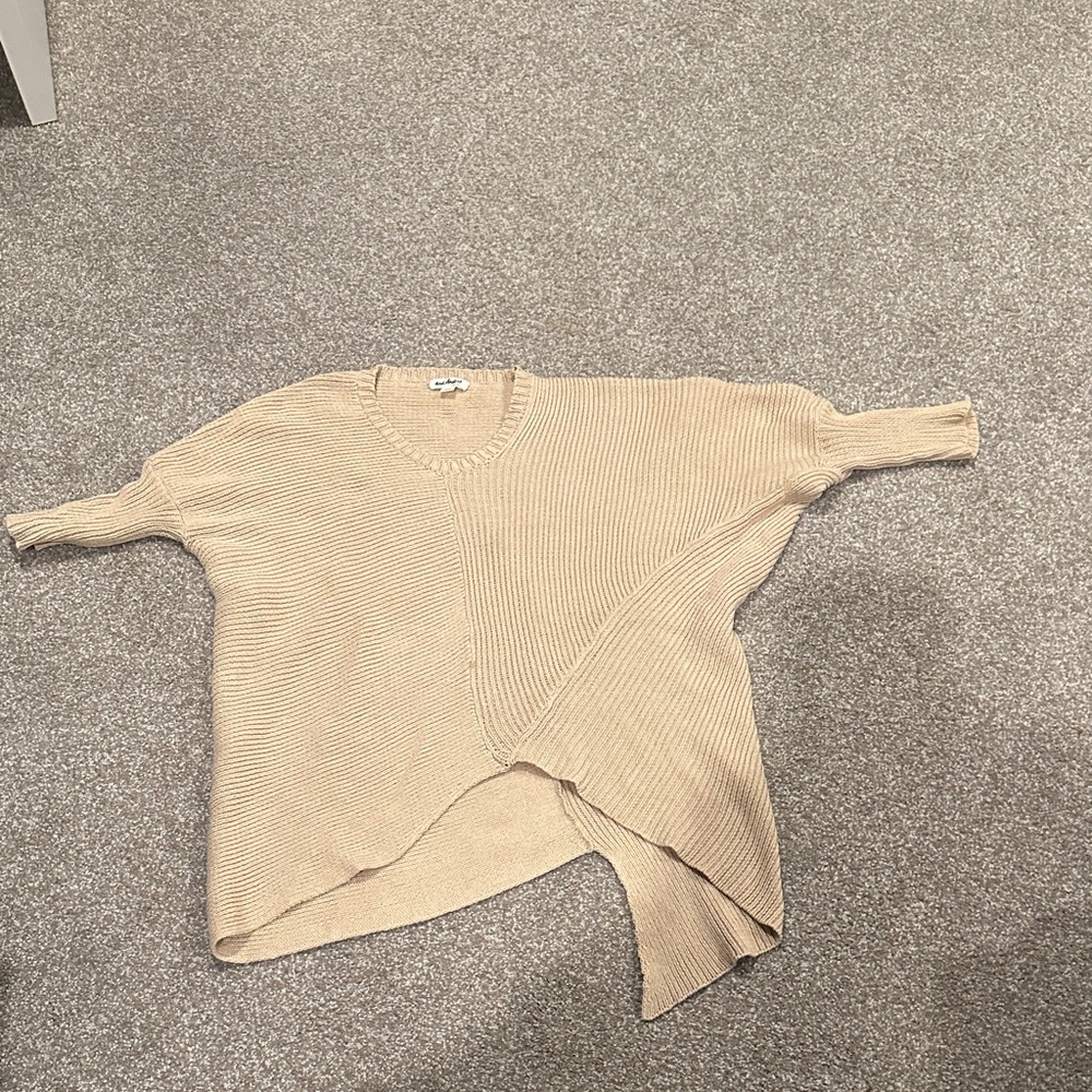 andAndrea is Beige Asymmetrical Cotton Sweater (size S-M)